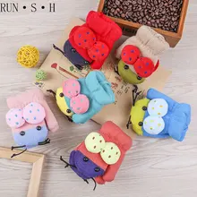 Мультфильм милый перчатки зимние уличные защита от холода Утепленная одежда жук Перчатки плюс бархат посылка мужского и женского пола детская рукавица