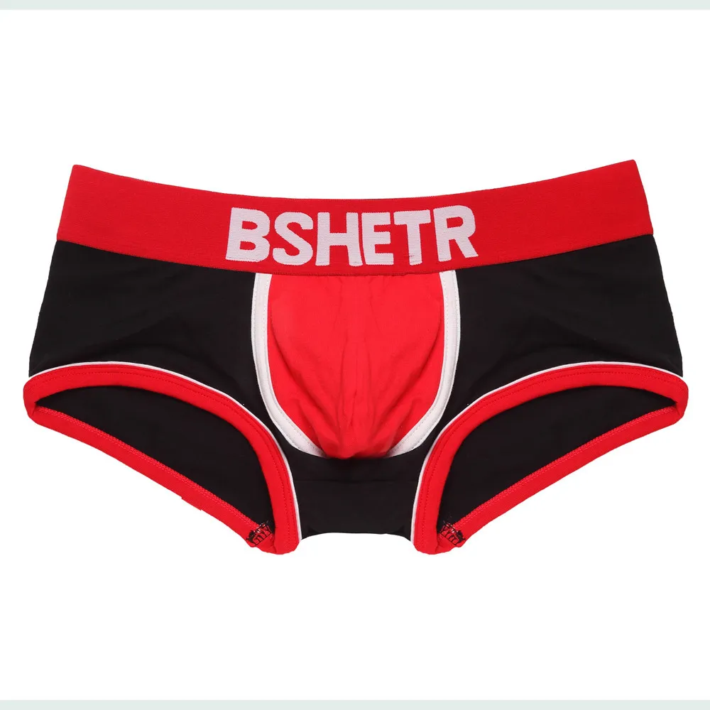 Красный Мужские хлопковые трусы-боксеры дышащие мягкие Лоскутные трусы боксеры забавные трусы домашние трусы шорты сексуальное нижнее белье - Цвет: Красный