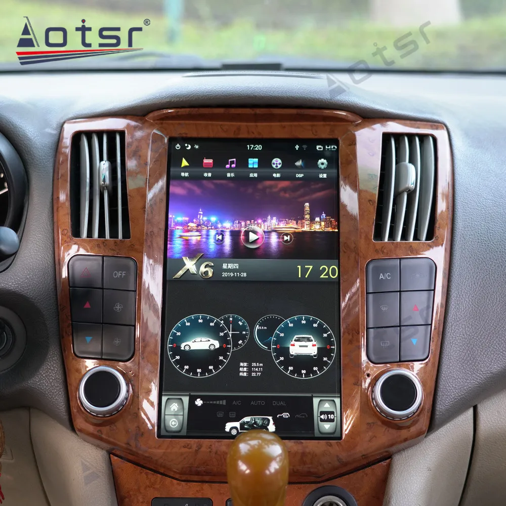 

For Lexus RX/Toyota Harrier 2004-2007 13.6 inch Vertical Tesla PX6 Android 9.0 CARPLAY Car Radio Player Car GPS Navigation DSP