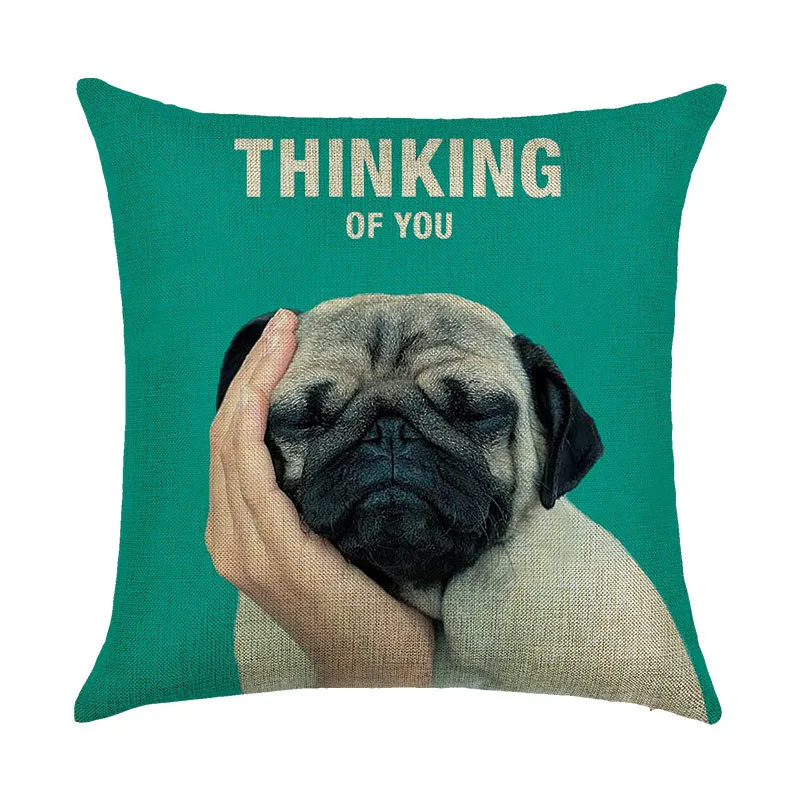 Funny Dogs Printed Pillow Case Cover Square Linen Pillowcase 45*45cm Decorative Throw For Home | Дом и сад