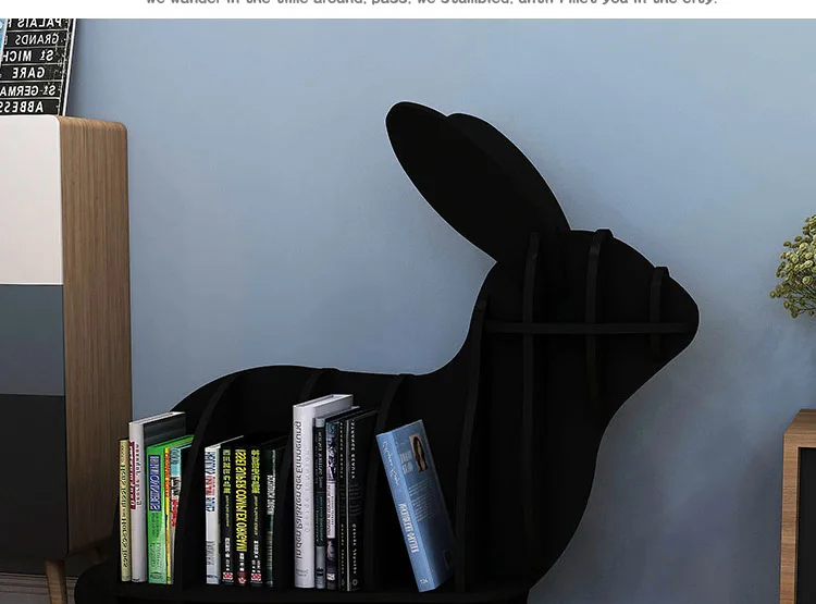 Креативный книжный шкаф в форме кролика животного детская мебель для детского