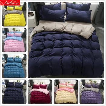 

AB Side Pure Plain Colour Hotel Consice Bedding Set 3/4 pcs Bed Linens Kids Child Bedclothes 1.35m 1.5m 1.8m 2m 2.2m Duvet Cover