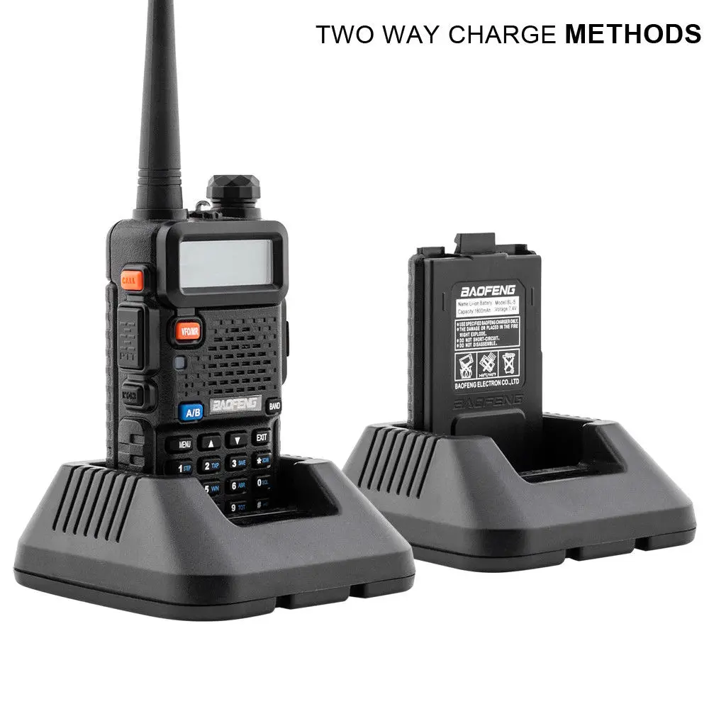 Baofeng UV-5R двухканальные рации двойной дисплей двухдиапазонный Baofeng UV5R портативный 5 Вт UHF VHF двухстороннее радио Pofung UV 5R КВ трансивер