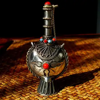 

BYH035 Tibetan Handicrafted Snuff Bottle Tibet Corss Dorje Amulet Amulet Pendant for Man