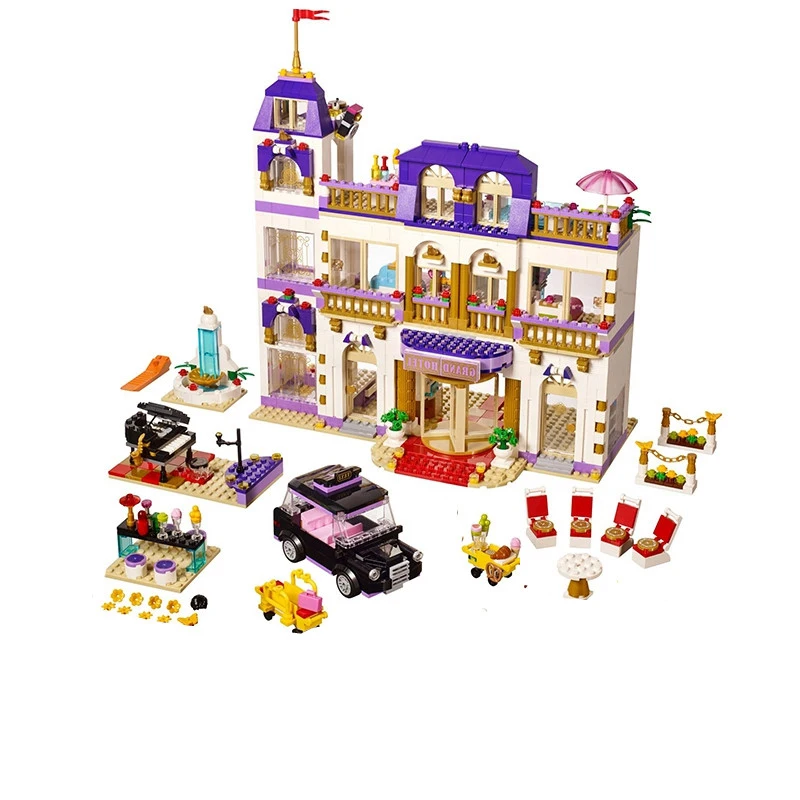 Baratos 1676 Uds. Heartlake Grand Hotel Friends bloques de construcción compatibles Legoinglys chicas chico DIY juguetes de regalo de cumpleaños para niños