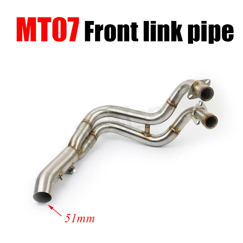 For MT07 MT-07 MT 07 YZF 2014 2015 2016 2017 2018 Slip on Motorcycle Exhaust System Front Link Pipe Muffler Escape Moto Bike ATV |