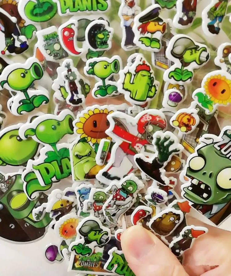 

6pcs/lot 21cm Mixed Cartoon Bubble PVZ Plants vs Zombies Peashooter PVC Action Figure Model Stickers Plants Vs Zombies Toys