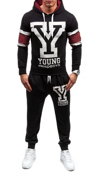 

ZOGAA New Style Men's Hooded Sweatshirt and Sport Pants Two Piece Set Casual Autumn Sportswear Letter Printed mens tracksuit