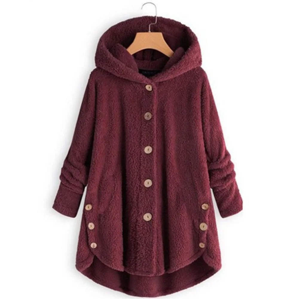 Взрывные модели, Женская куртка, большой размер 5XL, плюшевая, нестандартная, теплая куртка, шерпа, флис, осень, зима, однобортная одежда - Цвет: 4