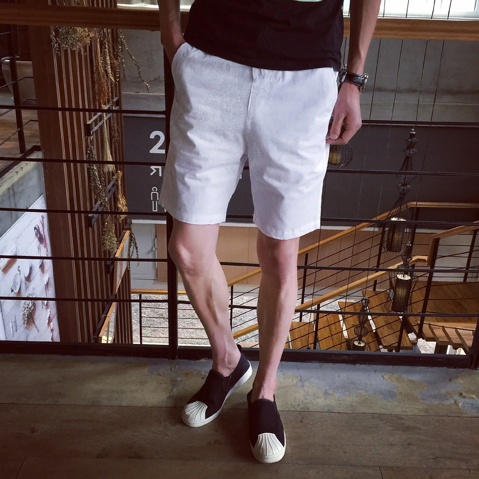 

Summer Men Thin Solid Color Sports Shorts Men's Korean-style Casual Capri Pants Short Multi-color Beach Shorts Large Size Men's