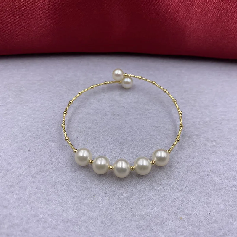 Женский браслет из натурального жемчуга 18 карат диаметр 7 8 мм|bracelet bangle for women|bracelet