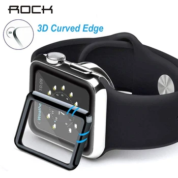 

ROCK 3D Curved Edge Tempered Glass For Apple Watch 3 2 1 38MM 42MM Screen Protector Protective Glass For iWatch 4 5 40MM 44MM 9H