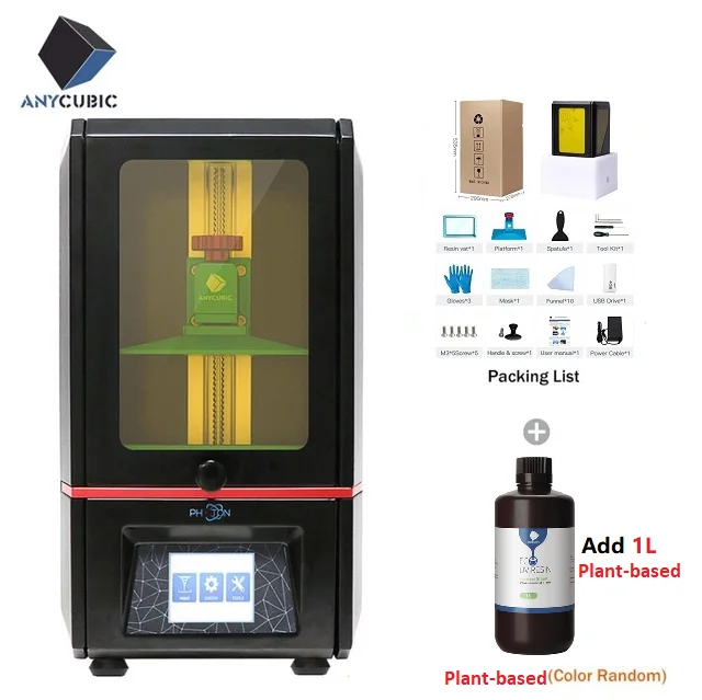 ANYCUBIC Photon SLA 3d Принтер Высокоточный УФ принтер ЖК 3d принтер офлайн печать Impresora 3d Drucker Impressora UV смола - Цвет: PT Add 1LPlant-Based