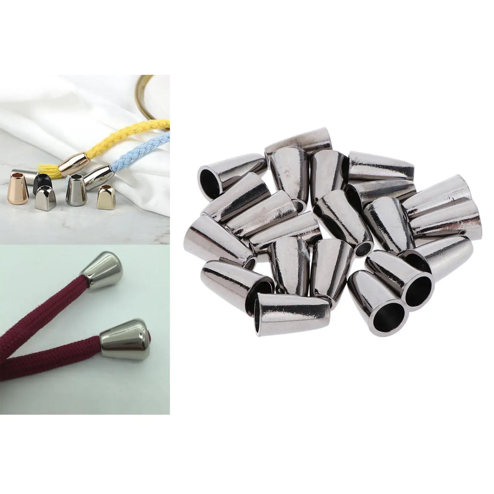 20Pcs Conical Bell Toggle Stopper Cord Locks End for Hoodie Sweater Sportwear