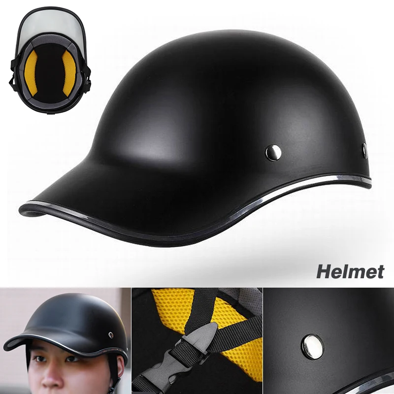 

1pc Matted Black Motorcycle Helmet Durable ABS Helmets Soft Inner Lining Safety Hat Motorcycles Protective Gears Accessories