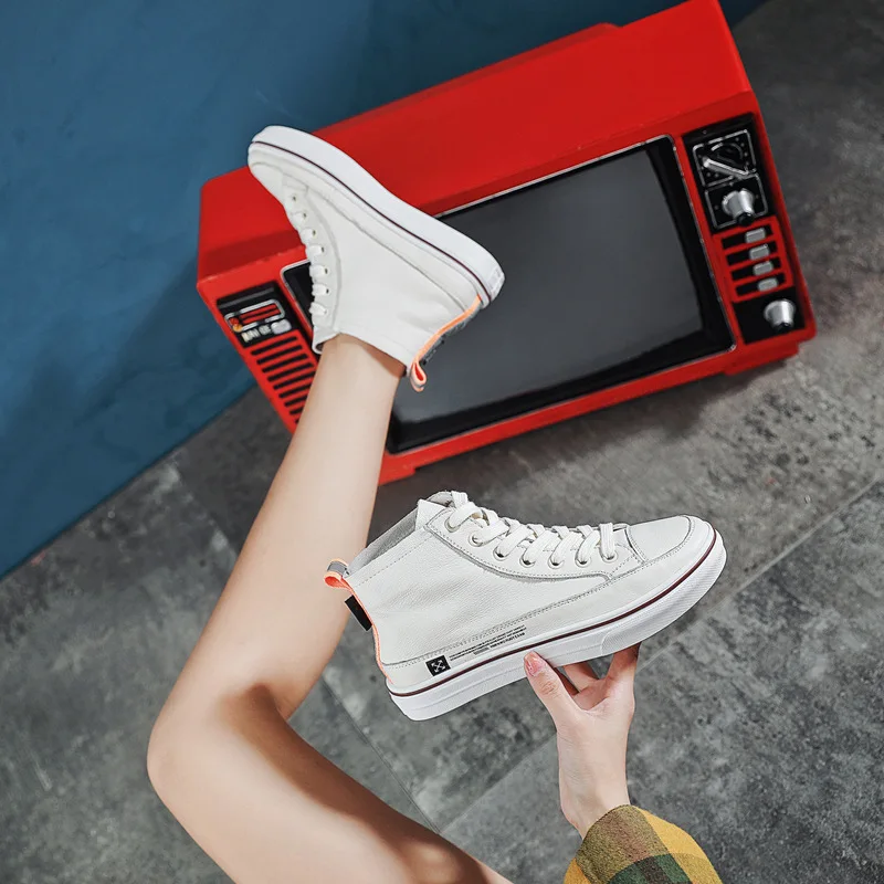 

Online Celebrity High Shoes Women's 2019 New Style Autumn Shoes Students Versatile Korean-style Breathable Flat Genuine Leather
