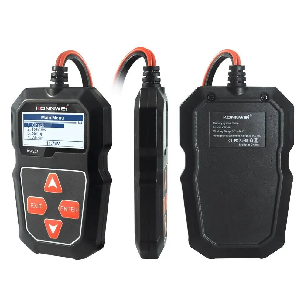 Kw208 Car Battery Resistance Tester Digital 12v Automotive Diagnostic