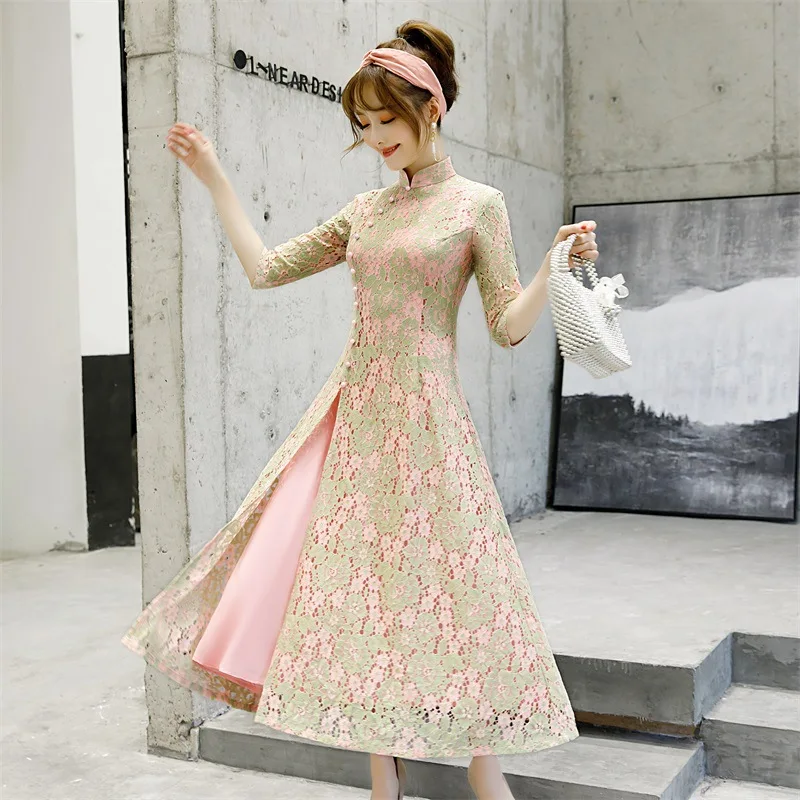 Qiapo Maxi Dress Gaya Cina Ao Dai 