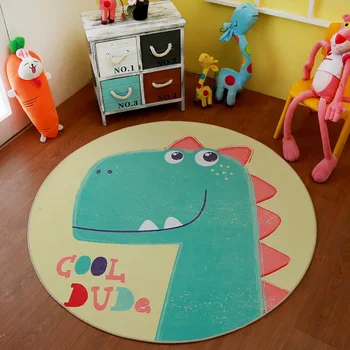

Cute Cartoon Dinosaur Round Carpet Soft Carpets for Living Room Anti-slip Rugs Chair Floor Mat for Home Decor Kids Room Gift Mat
