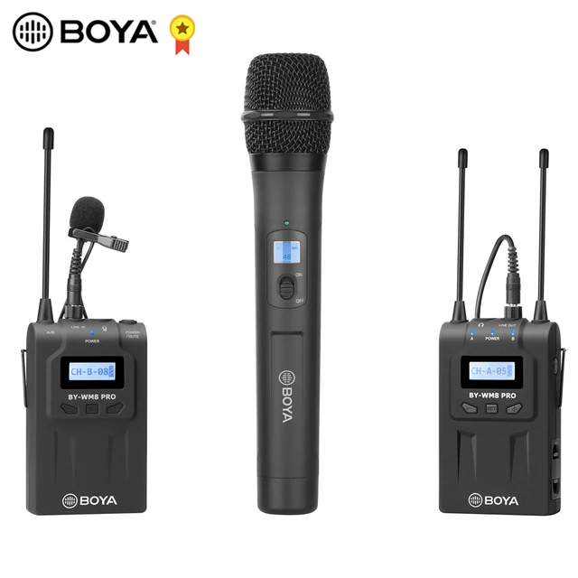 BOYA BY-WM8 Pro WM4 Pro K2 K1 Mark II UHF Беспроводная микрофонная система всенаправленный петличный микрофон для ENG EFP DV DSLR - Цвет: WHM8Pro and WM8ProK1