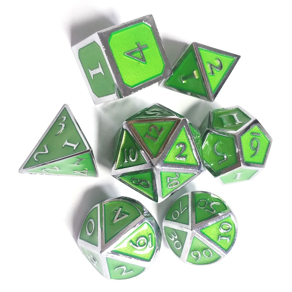 7 шт./компл. 8 цветов в виде многоугольника, Magic игральная кость шрифт Подземелья и Драконы Творческий ролевые игры в кости D&D металла подземелья набор Игральный костей