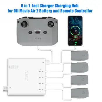 

2020 For Mavic Air 2 Drone 6 in 1 Battery Charger with USB Port Remote Control Charging Hub Intelligent Multi Charger Accessory