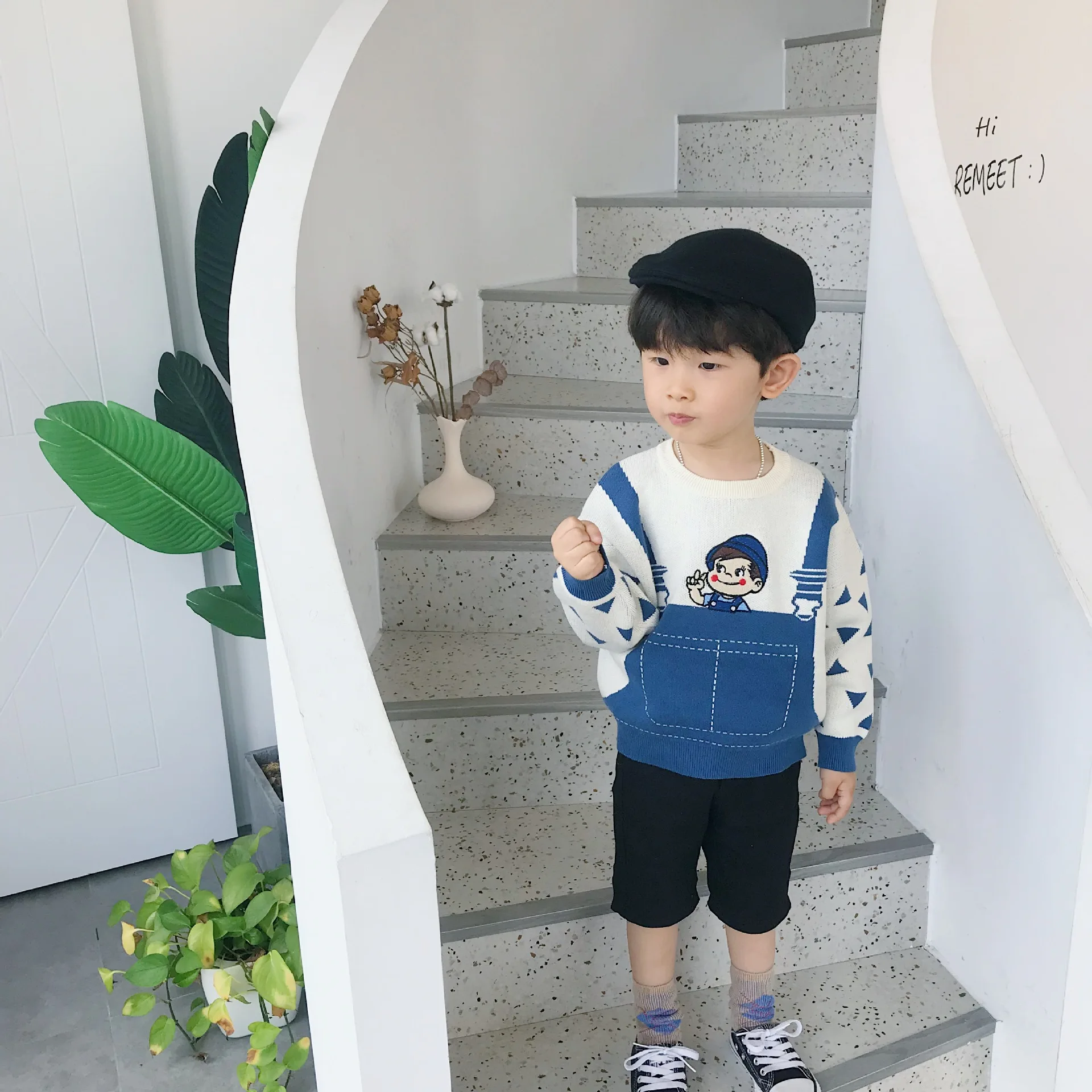Tonytaobaby/осенне-зимнее платье; Новинка; свитер для маленьких девочек и мальчиков; хлопковый свитер с рисунком; детские свитера