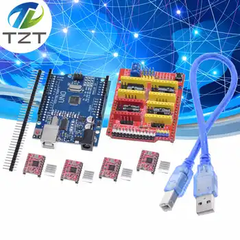 

TZT cnc shield v3 engraving machine 3D Printer+ 4pcs A4988 driver expansion board for Arduino + UNO R3 with USB cable