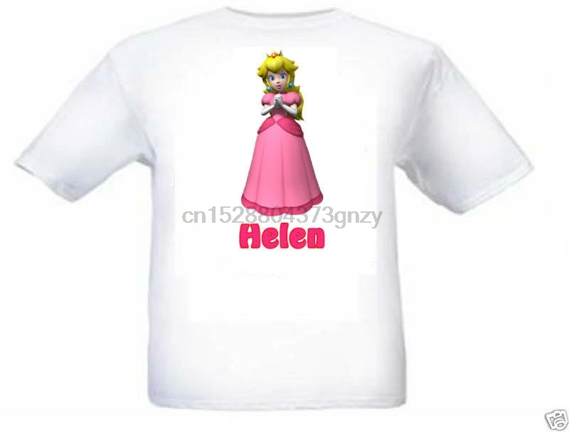 MARIO PRINCESS PEACH PERSONALISED KIDS T SHIRT Men Women Unisex Fashion