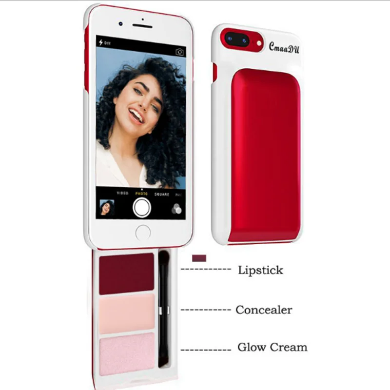 Набор для макияжа помада консилер Хайлайтер с кистью мобильный чехол телефона