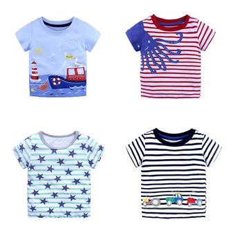 

2020 Fashion Casual Summer Toddler Baby Boys Cotton Style Short Sleeve O-Neck Pullover Cartoon Print T-Shirts 1-6Y