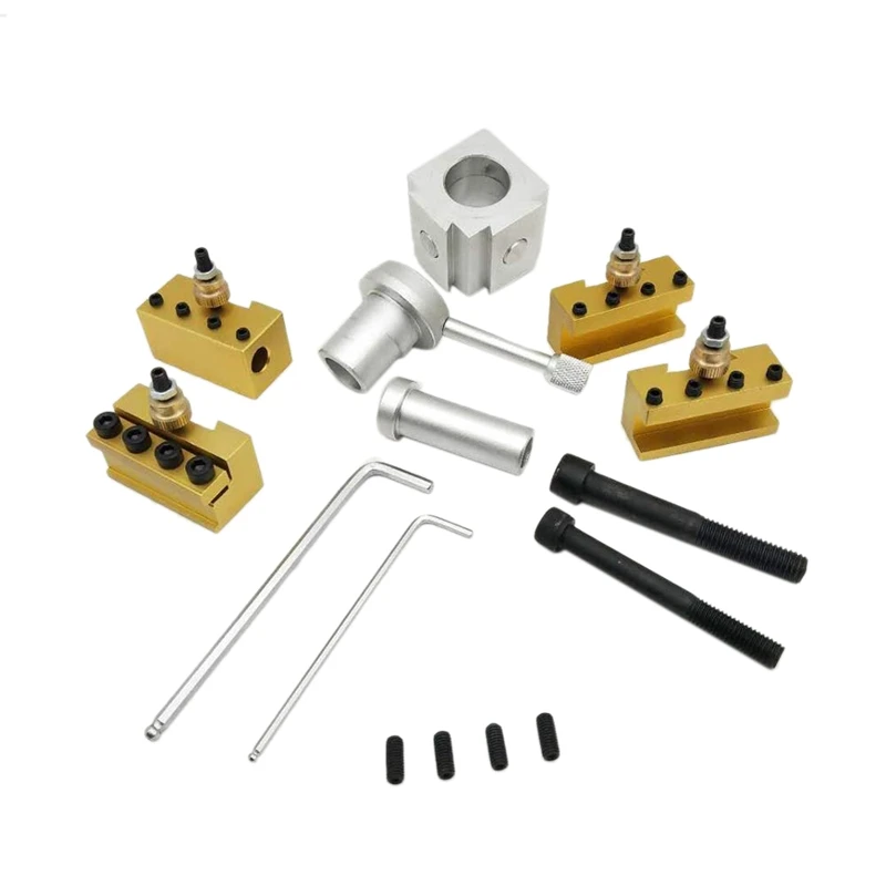 

Tool Holder Portable Quick Change Post Holder Kit Boring Bar Turning Holder for CNC Mini Lathe