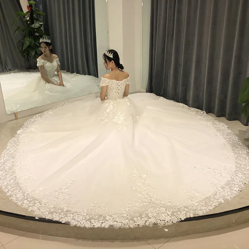 SL-6804 カスタマイズされたウェディングドレスオフショルダー
