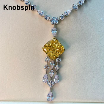 شراءKnobspin 100% 925 الاسترليني الشظية مكون مويسانيتي الماس شرابة سيترين الأحجار الكريمة حفل زفاف غرامة مجوهرات هدية بالجملة