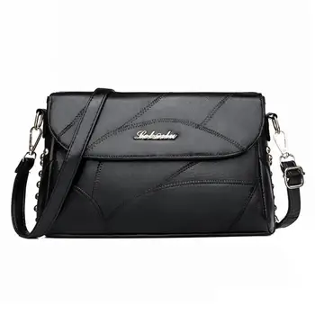 

Fashion Crossbody Bags Female Solid Color Elegant Rivet Decorative Handbags Sheepskin Durable PU Leather Shoulder Bag