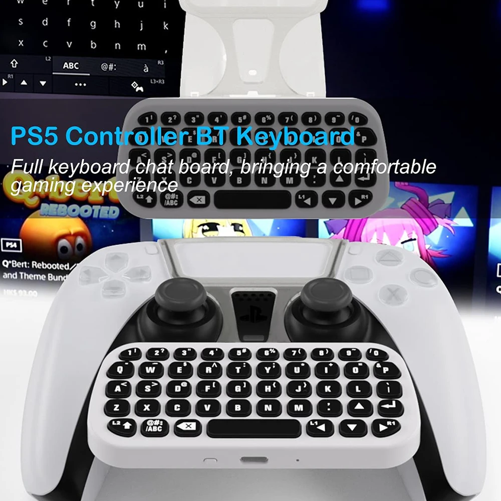 Keyboard Handle Wireless Bluetooth-compatible 3.0 Keyboard Set For PS5 Wireless Controller Chat Pad Installation Mini Keyboard