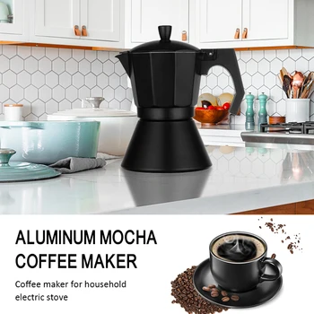 

3/6cups Italian Moka Espresso Cafeteira Percolator Pot Express Moka Pot Stovetop Coffee Maker Aluminum Suitable For Coffee Beans