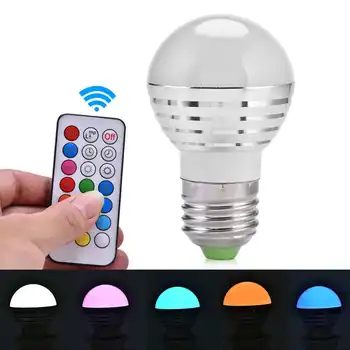 

E27 3W RGB LED Color Changing Candle Light Bulb +Remote Control Kit