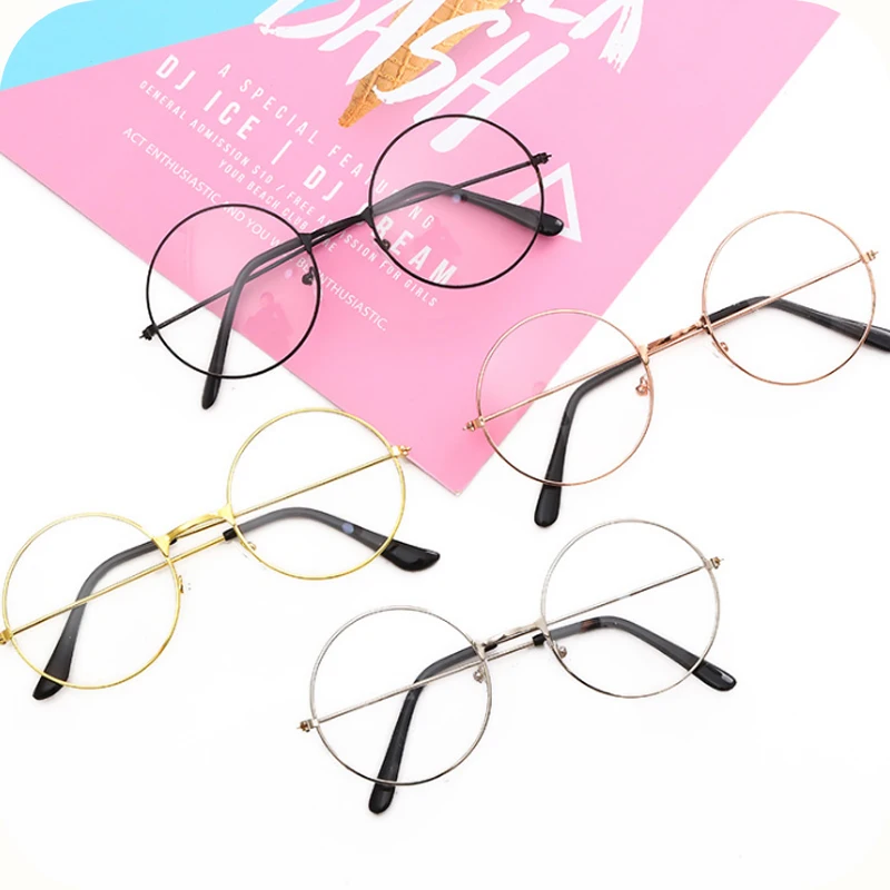 

Lolita Lolita Retro Harajuku Soft Girl Harajuku Style Round Frame Glasses Frame Prince Mirror Small Circle Anime