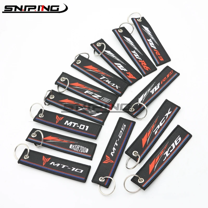 

Motorcycle Keychain Embroidery Key Holder Chain Collection Keyring For YAMAHA XJ6 XJR 1200 1300 XSR 700 900 FZ1 FZ6 FZ8 PCX Key