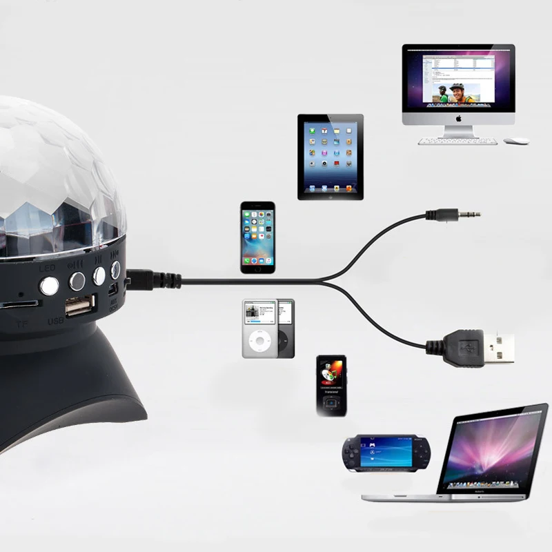 Дискотека Вечеринка сценический свет клуб USB TF карта DJ лазер Bluetooth музыкальный