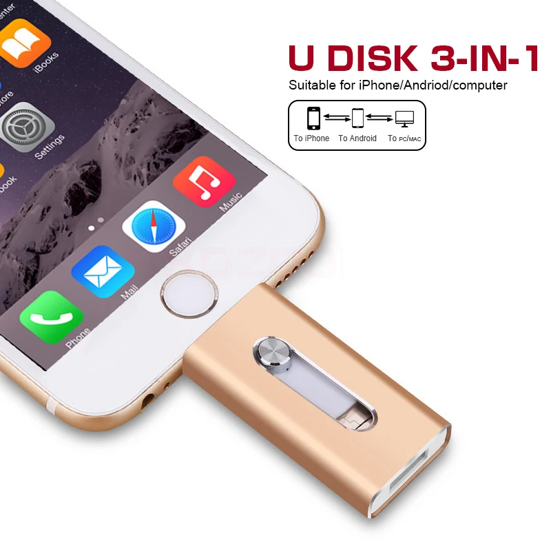 Новый OTG iFlash Флешка 128 ГБ USB 3 0 флэш-накопитель Гб 64 32 16 8 флеш-накопитель для iPhone 7 iPad