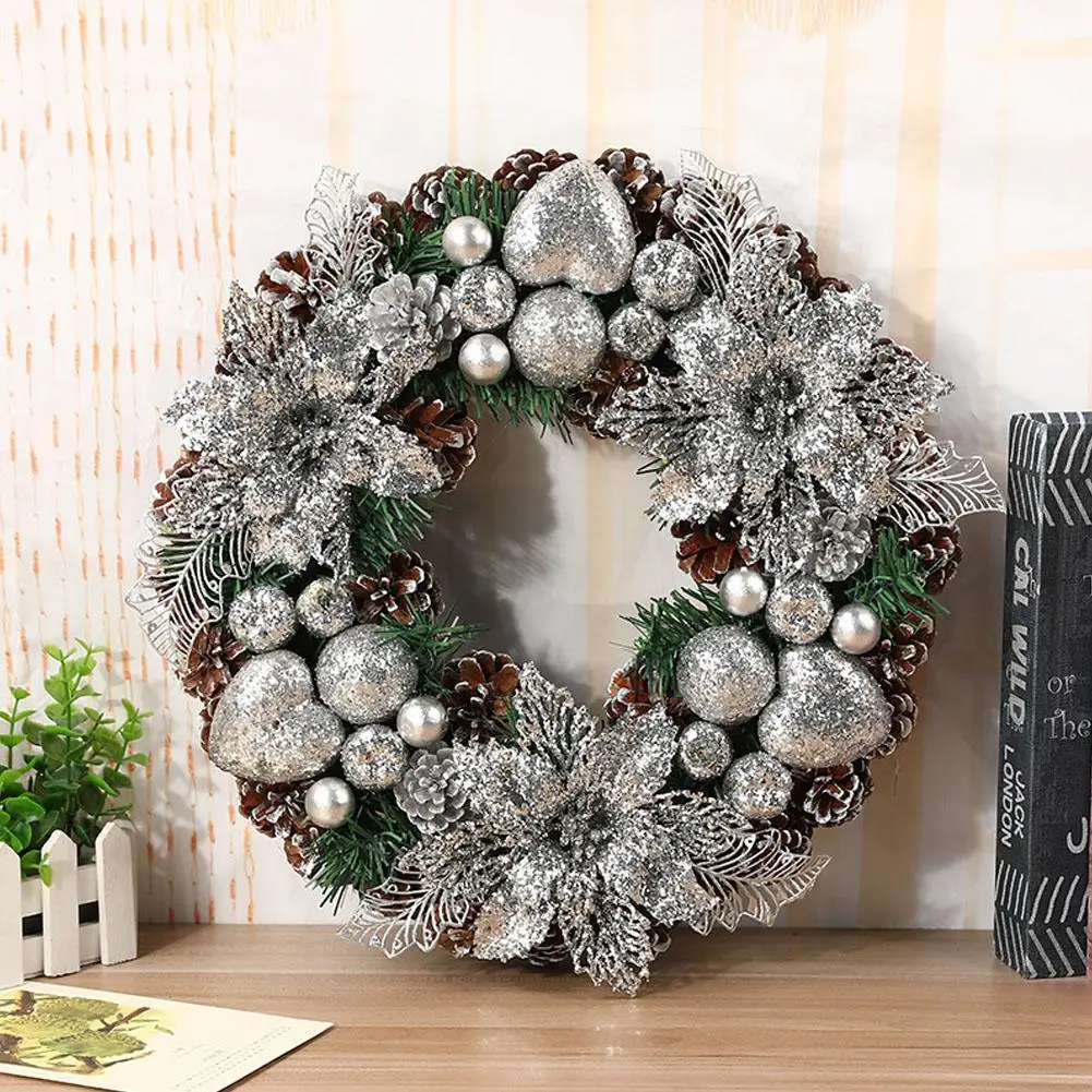 

2019 Christmas Wreaths Artificial Handmade Garland Door Hanging Xmas Decorative For Christmas Party Shopping Mall Window