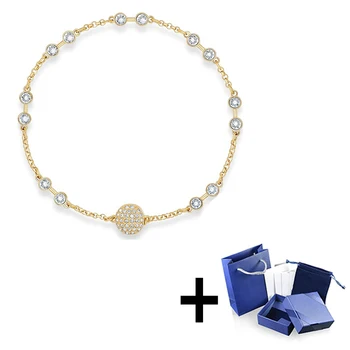 

High Quality Original SWA Bracelet 5535353 REMIX COLLECTION CARRIER Invisible Magnetic Buckle Ladies Bracelet Jewelry Gift