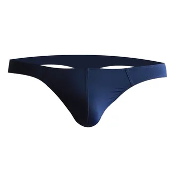 

Men Seamless G String Thongs Ice Silk Ultra-thin Sexy Enhance Bugle Pouch Mens Summer Underwear Men's Sexy Thongs