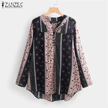 

2020 Spring Floral Printed Bohemian Shirt ZANZEA Vintage Casual Cotton Blouse Women Long Sleeve Tunic Tops Female Chemise Blusas
