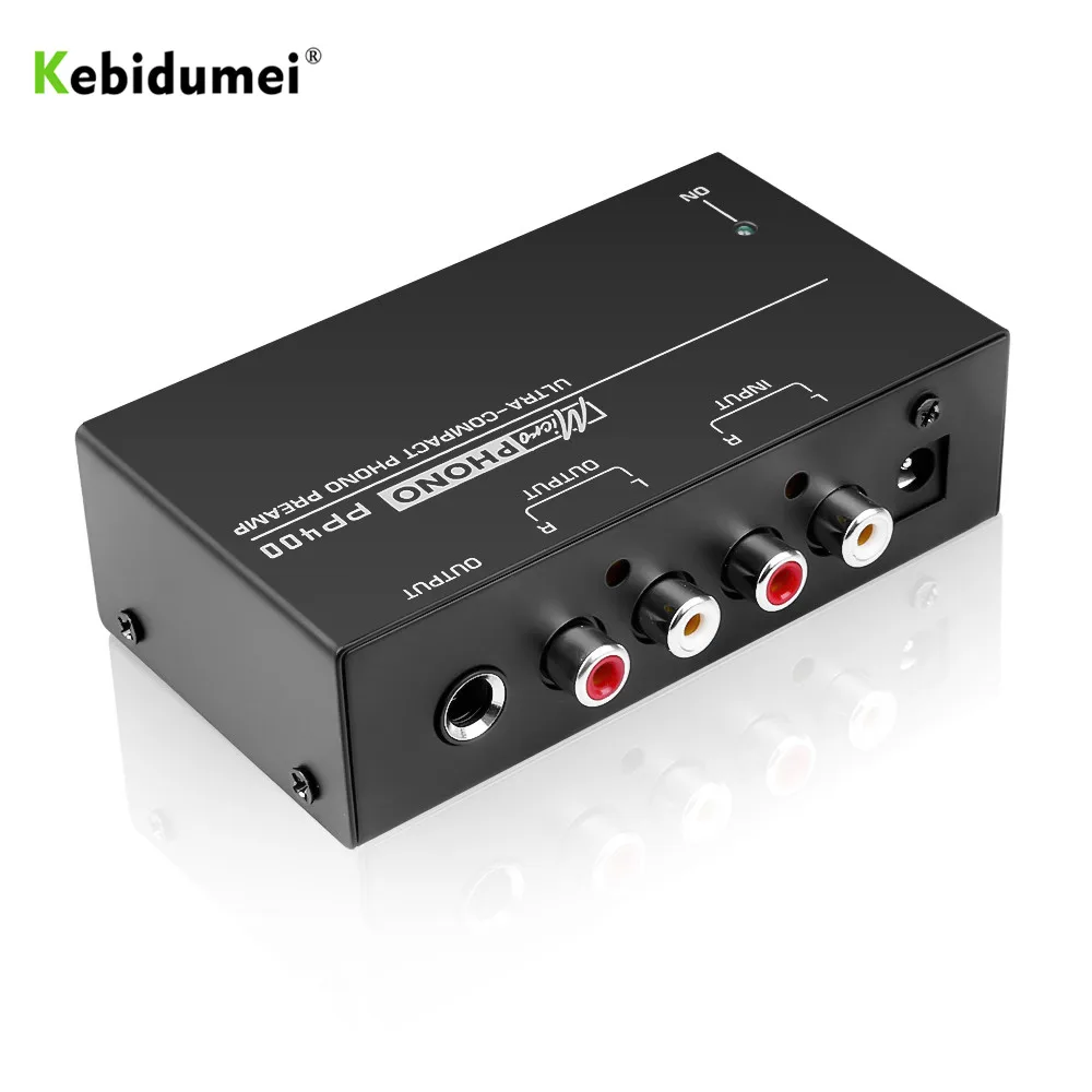 Kebidumei ultra-compacto phono preamplificador com rca 1/4 Polegada suporte trs interfaces preamplificador phono preamp pp400