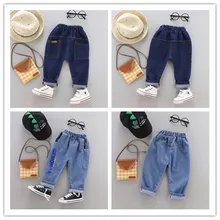 Новые весенние модные ковбойские штаны в Корейском стиле для маленьких мальчиков 1, 2, 3, 4 лет