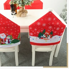 Высококачественная крышка стула красные украшения для дома стол отель Рождественский стул Санта Клаус Ресторан