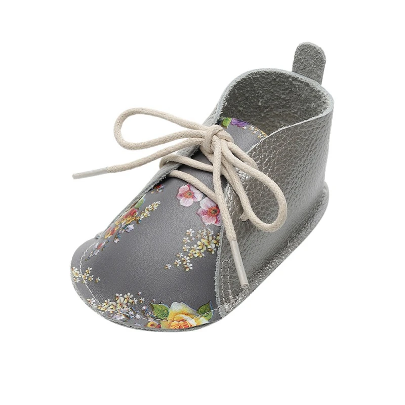 Cartoon lace UP Baby Shoes First Walkers Autumn Newborn Toddler Print Girls Shoes Anti-Slip Shoes Sneakers Soft Soled